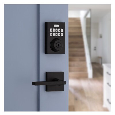 Kwikset Home Connect 620 Smart Lock, Z-Wave 700 Long Range, Contemporary with Deadbolt, Matte Black